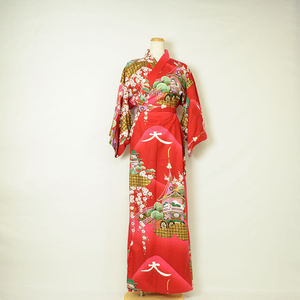 Japanese Colorful Yukata Women's Cotton "Mt. Daimonji"