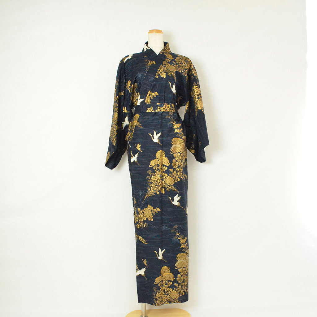 Colorful Yukata Women's Cotton "Golden Crane"