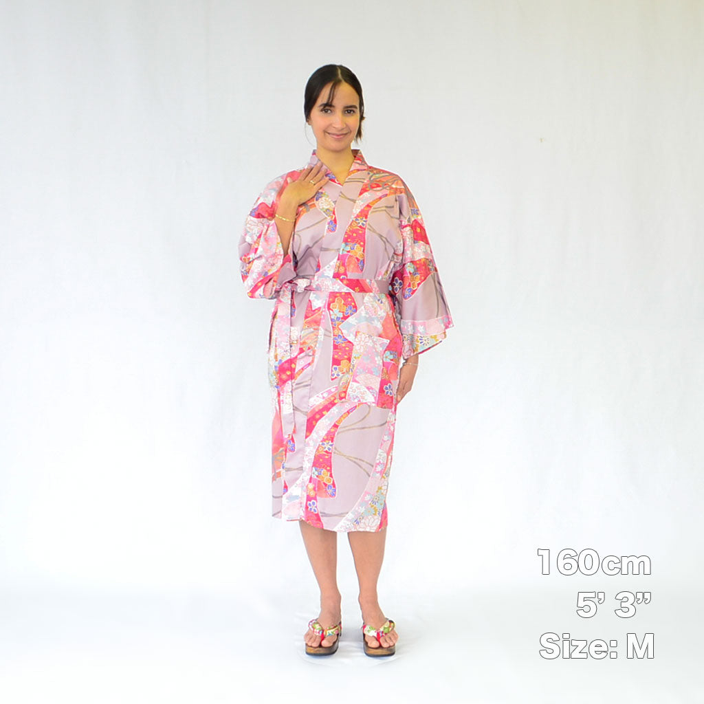 Kimono Women's Cotton Knee-length "Ribbon"