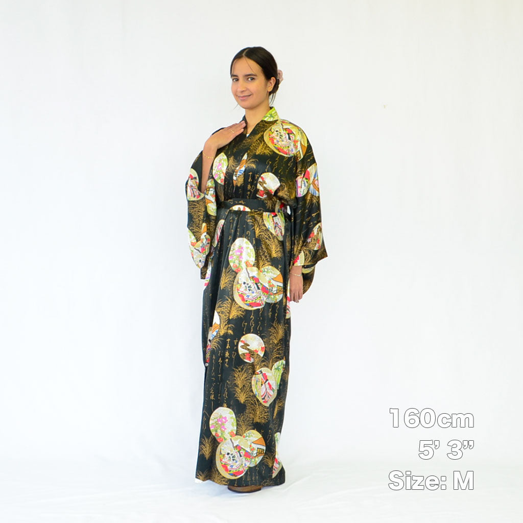 Kimono Women's Silk "Calligraphy and Princess"