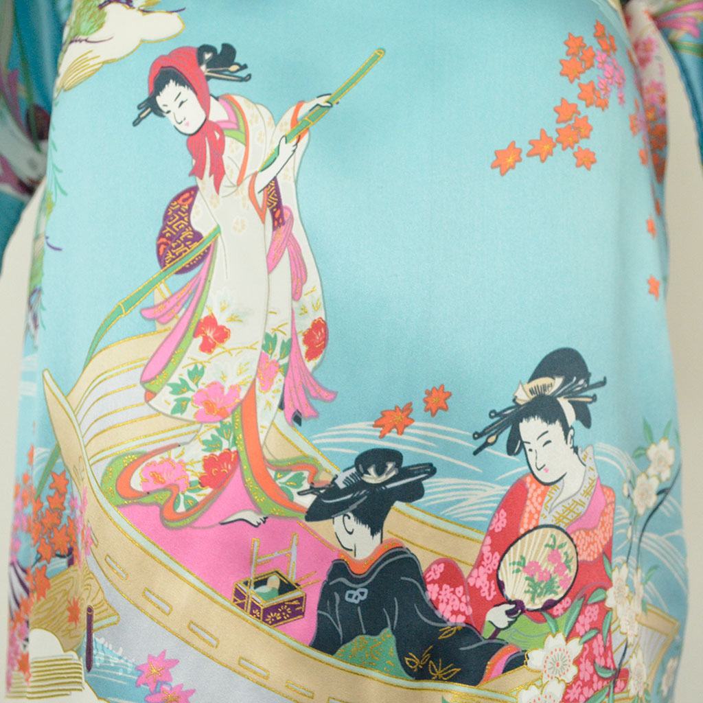 Japanese Kimono Women's Silk Knee-length "Boating"