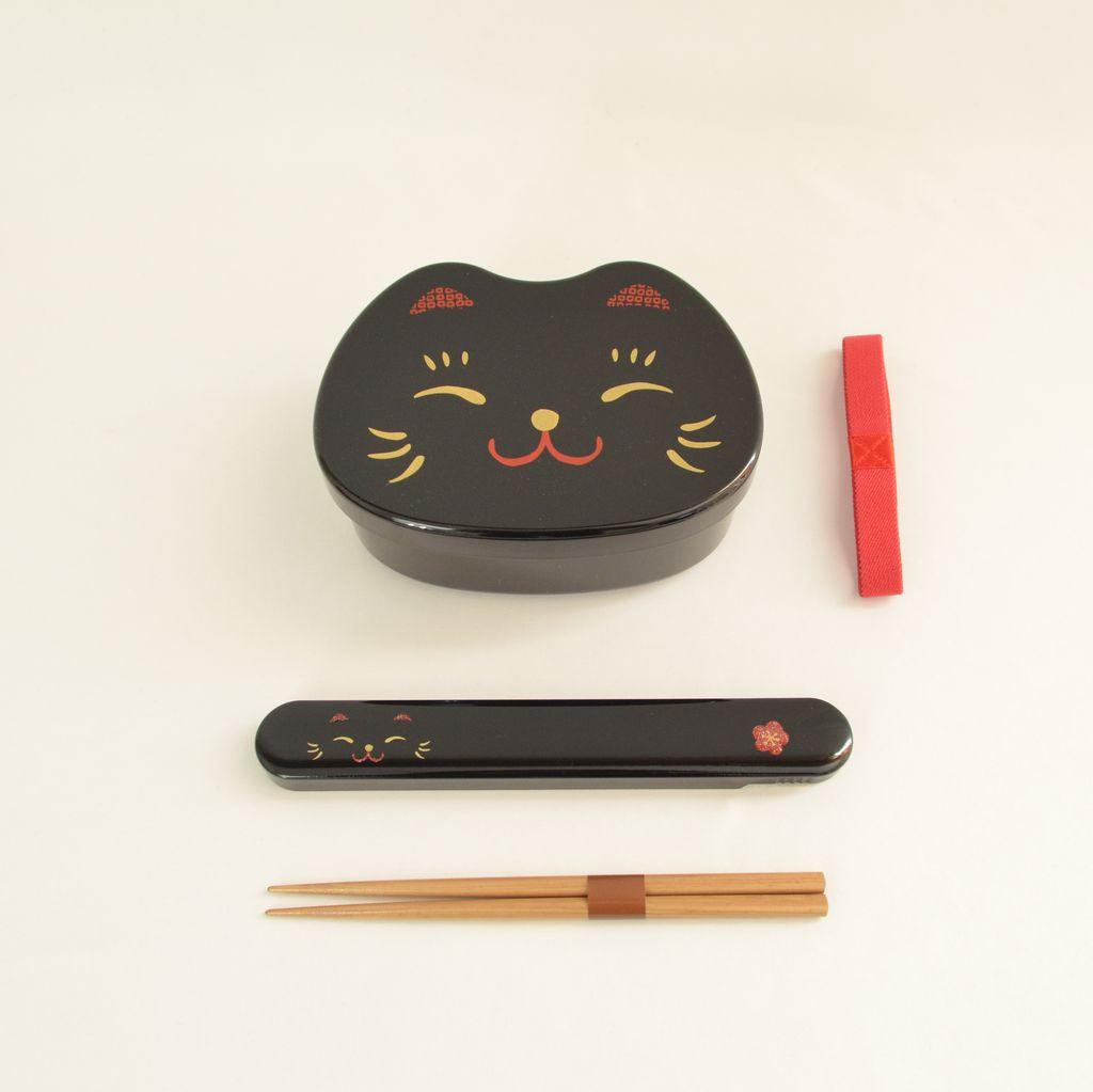 Bento Box and Chopsticks Set "Cat"