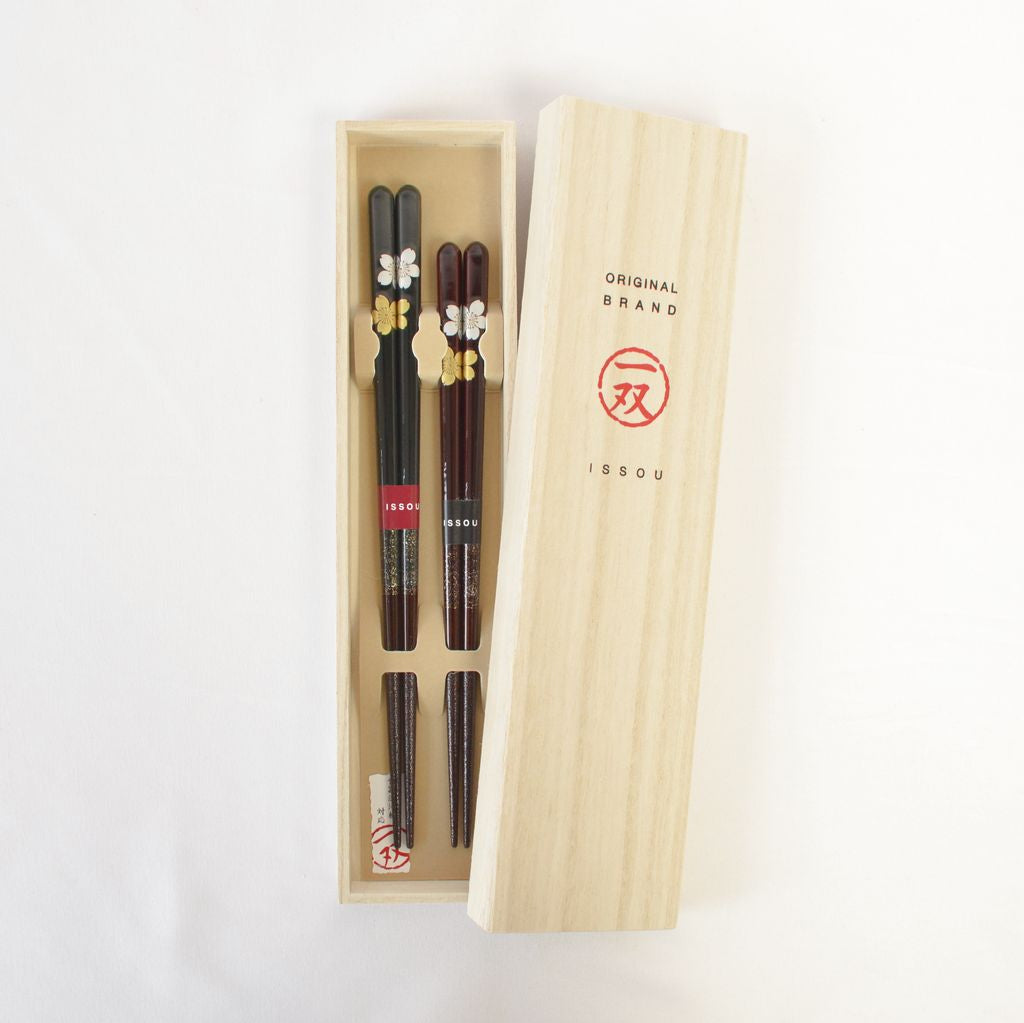 Chopsticks Set of 2P "Gold and Silver Cherry Blossoms"