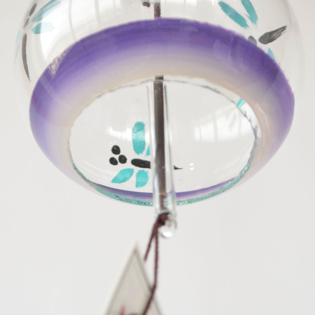 Glass Wind Bell Small Round "Dragonfly"