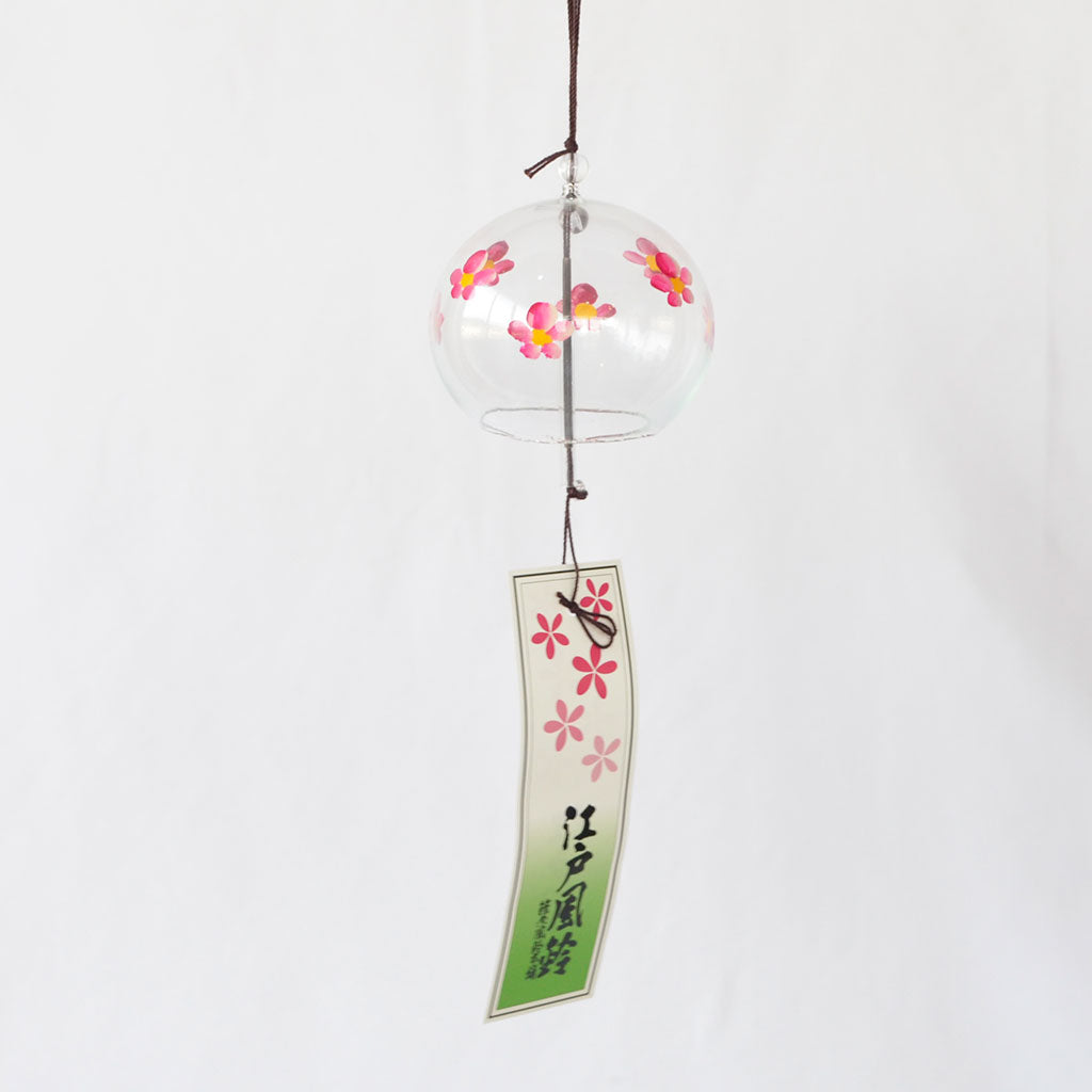 Glass Wind Bell Small Round "Sakura"