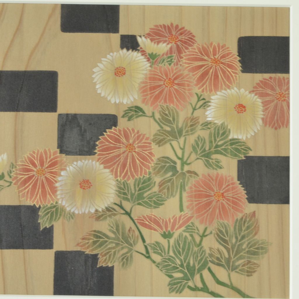 Yuzen Painting "Chrysanthemum and Cobblestone"