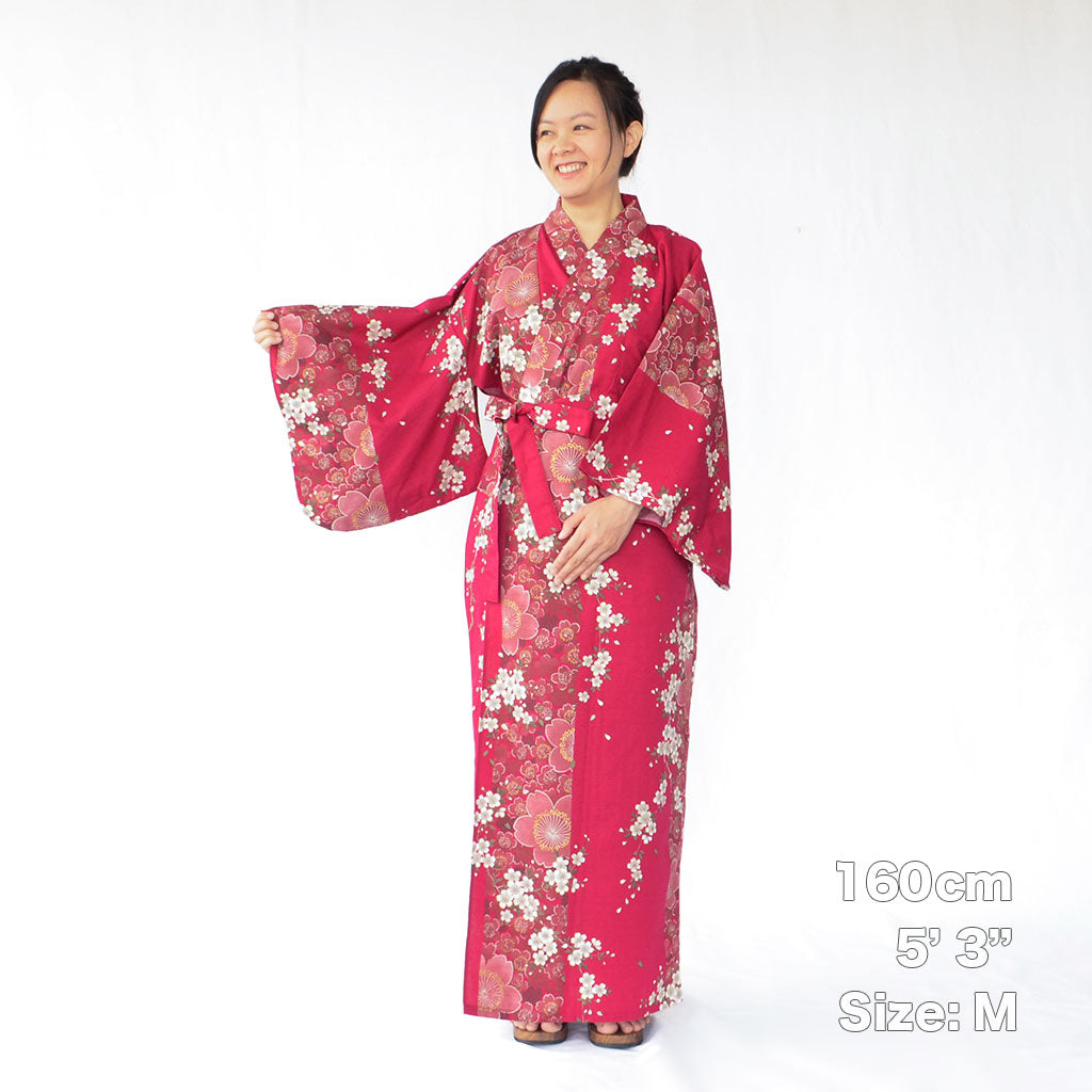 Japanese Kimono Women's Cotton "Cherry blossoms"