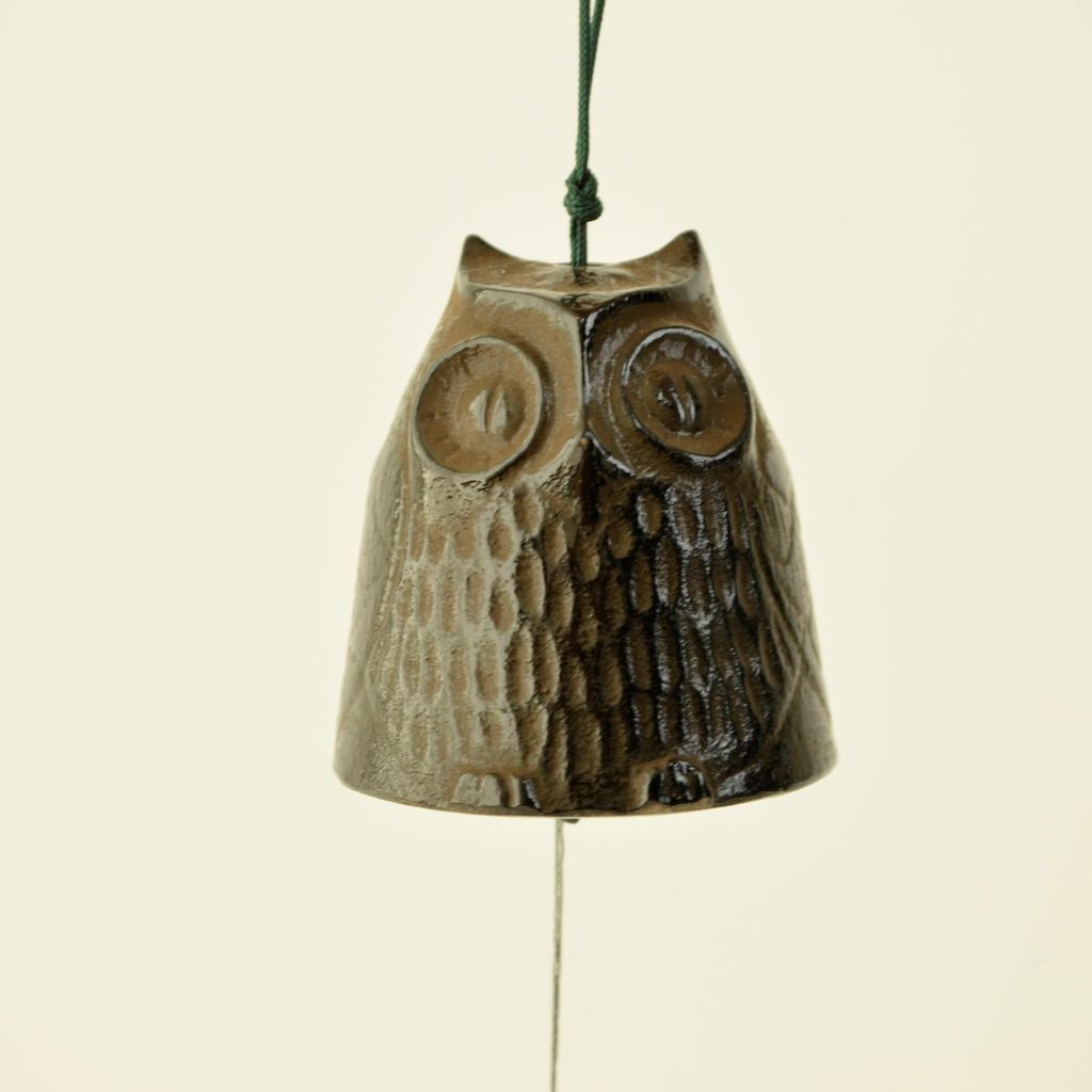 Cast Iron Wind Bell "Owl and bell Large"