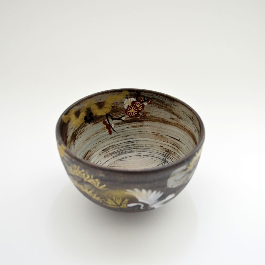 Kiyomizu Ware Tea bowl “Crane”