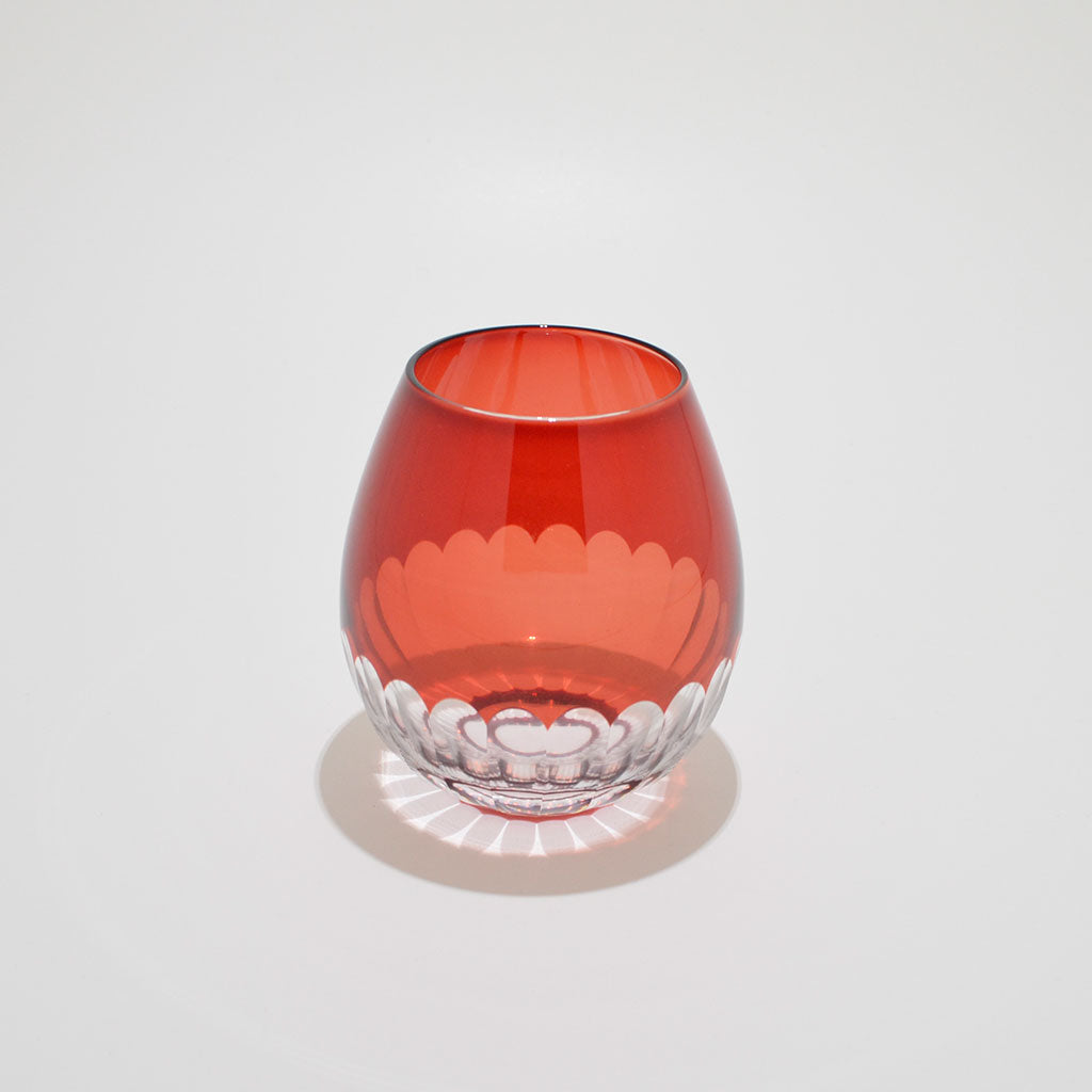Edo Kiriko Glass “Karai” Kamaboko Red