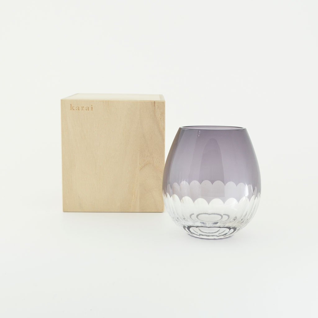 Edo Kiriko Glass “Karai” Kamaboko Purple