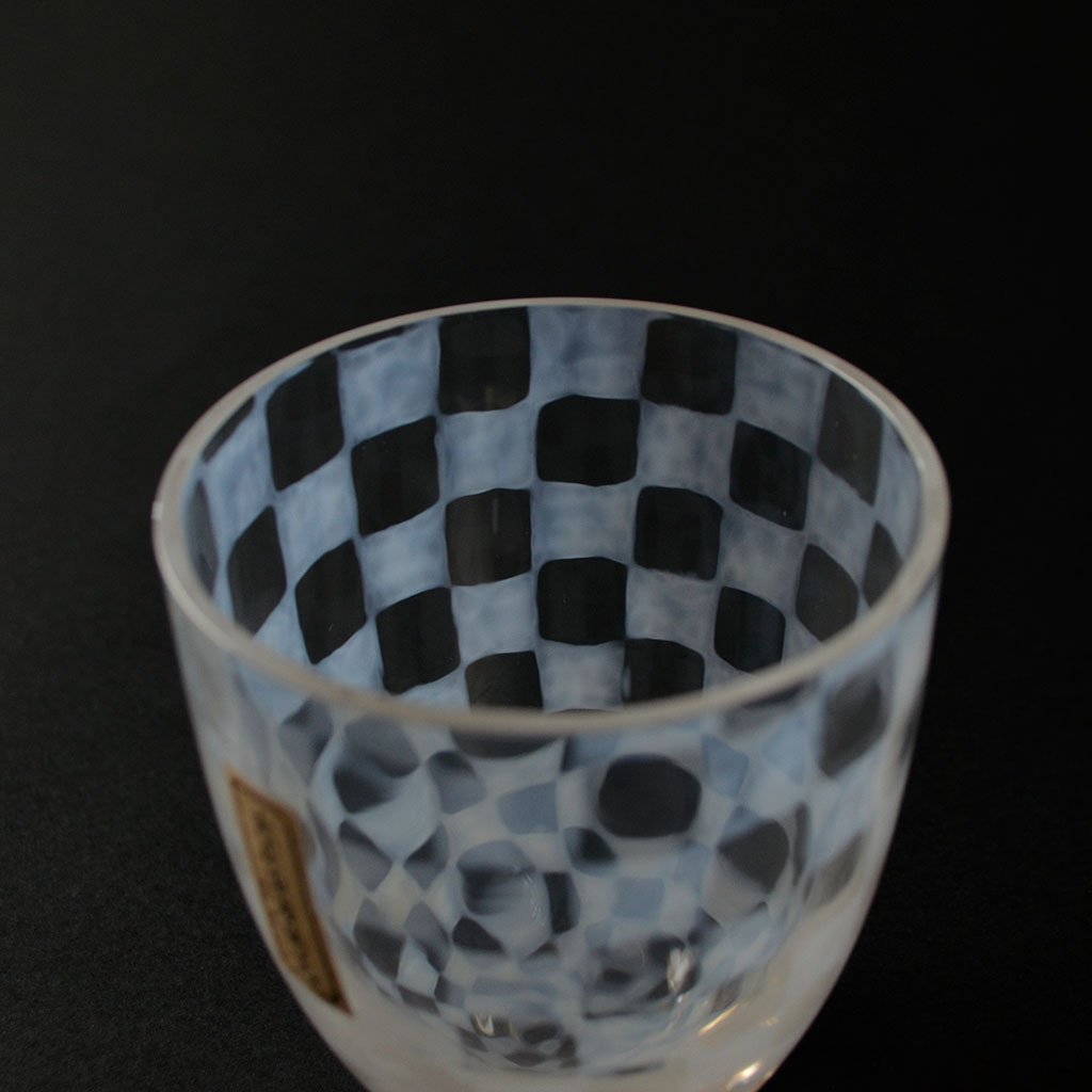 Edo glass Tumbler “Taisho Roman” Checkered