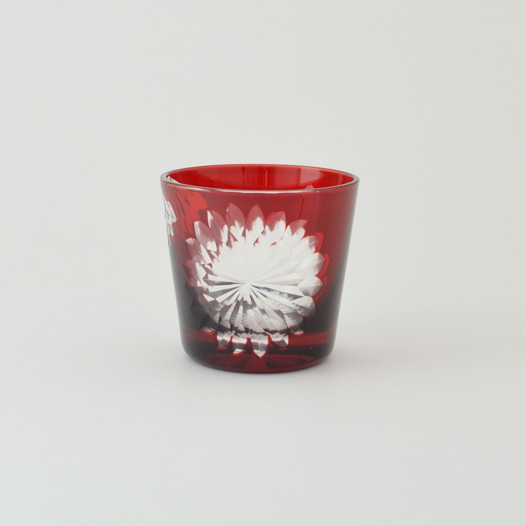 Edo kiriko Lidded cup “Chrysanthemum”