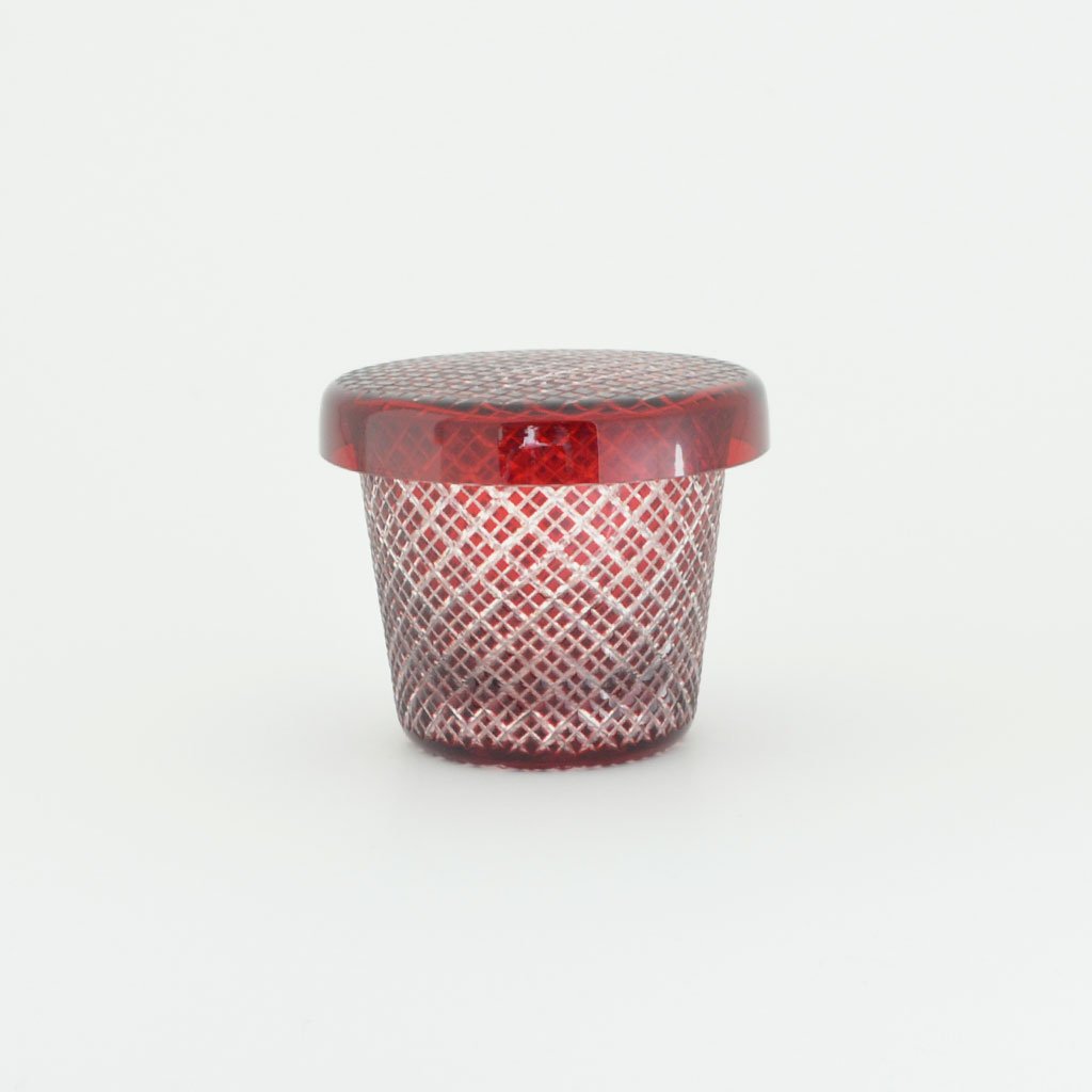 Edo kiriko Lidded cup “Double lattice”