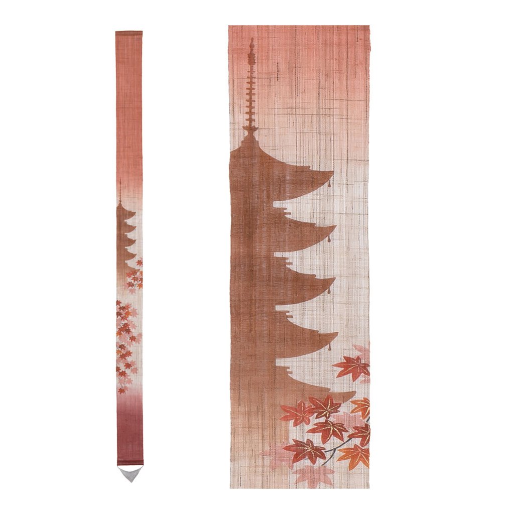 Narrow Tapestry "Five Pagoda with Autumn leaves"