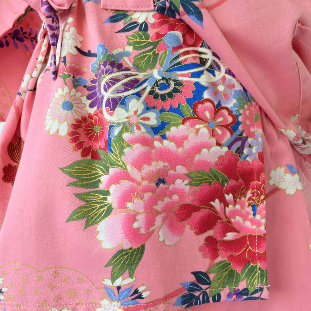 Japanese Jinbei Kid's Cotton "Flower" Pink