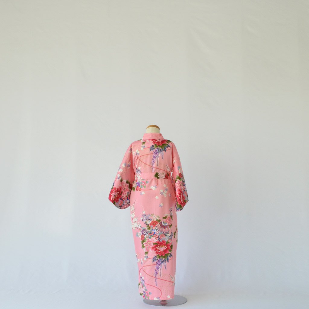 Japanese Kimono Kid's Cotton "Flower" Pink