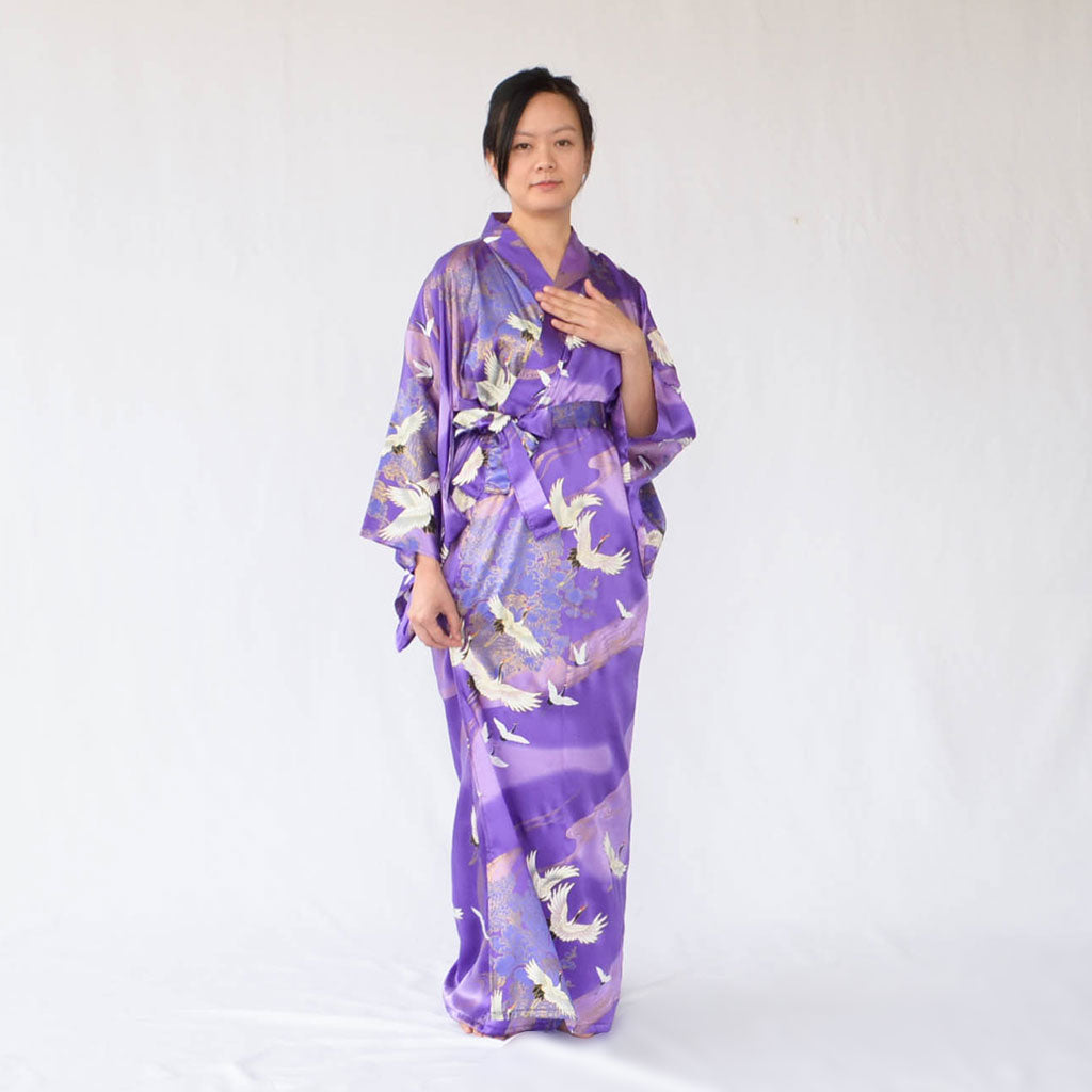 Japanese Kimono Women's Silk "Crane"