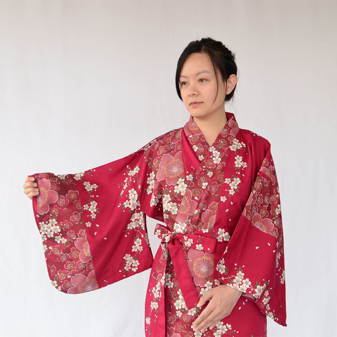Japanese Kimono Women's Cotton Cherry blossoms