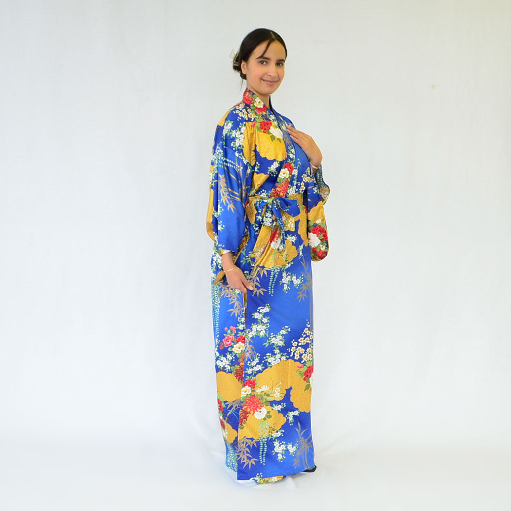 Kimono Women's Cotton "Bamboo & Peony"