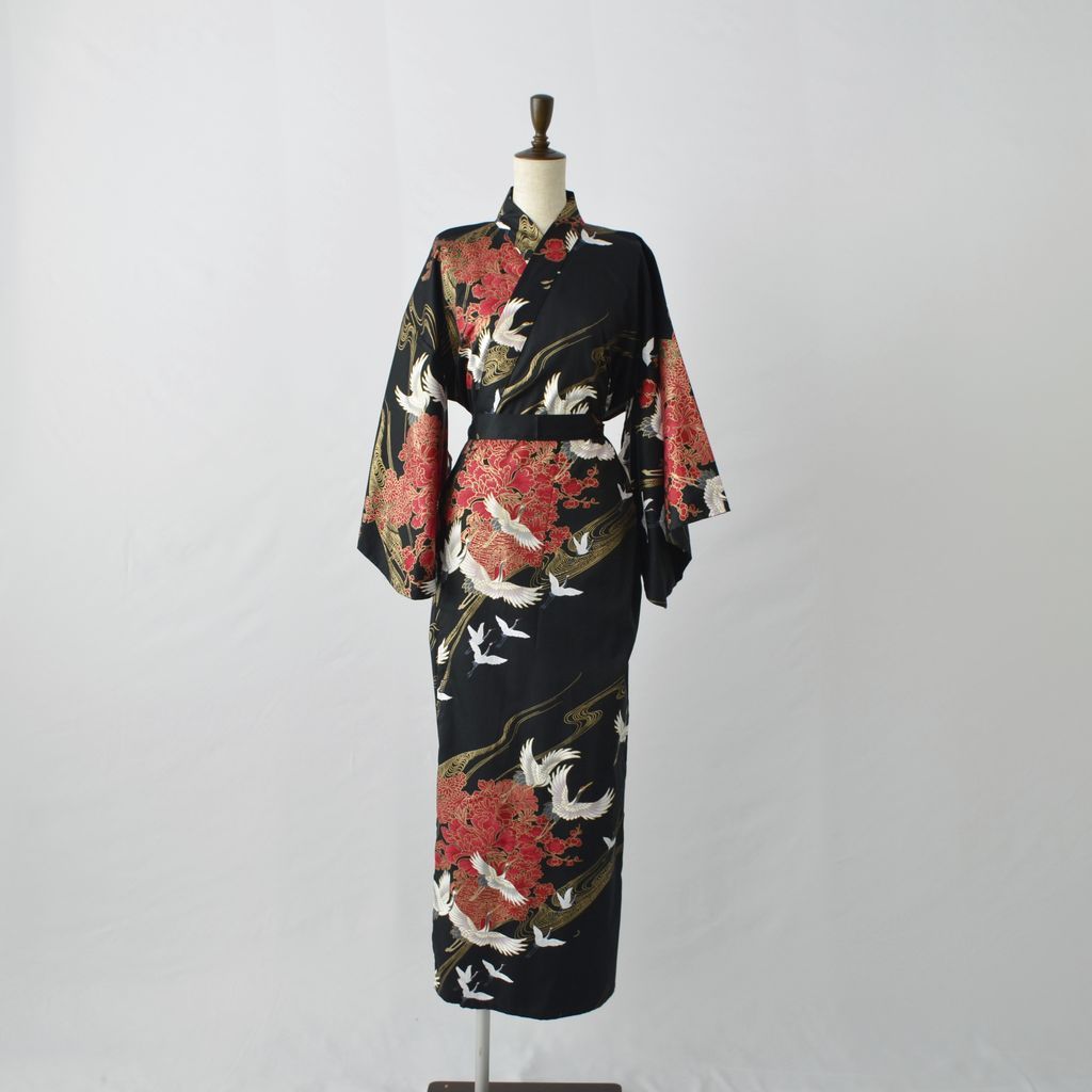 Japanese Kimono Women's Cotton Crane