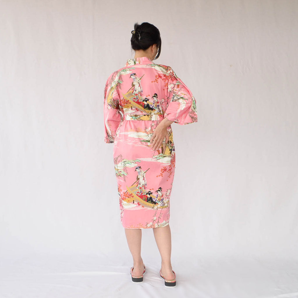 Japanese Kimono Women's Cotton Knee-length "Boating"