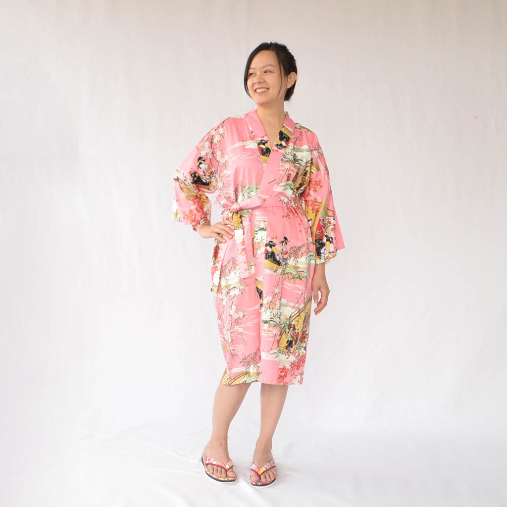 Japanese Kimono Women's Cotton Knee-length "Boating"