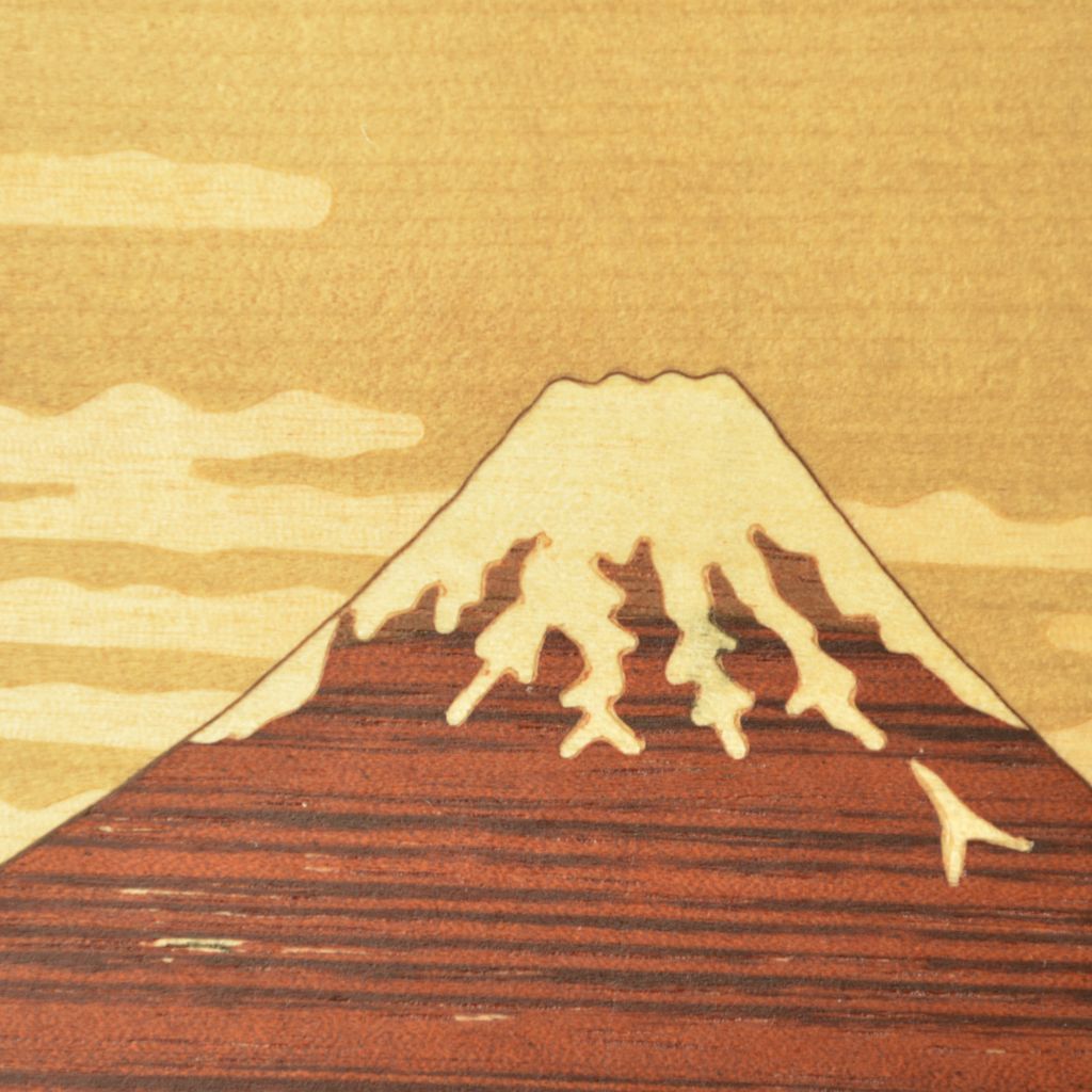 Yosegi Japanese Trick Box "Wood-inlaid box with 4 steps"